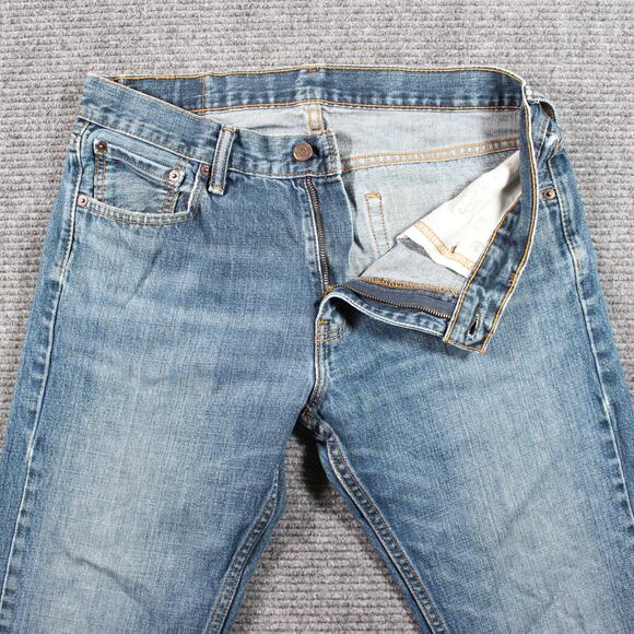 Levi’s Jeans Mens 33x32 Blue 527 Slim Bootcut Distressed Frayed Hem - Picture 4 of 12